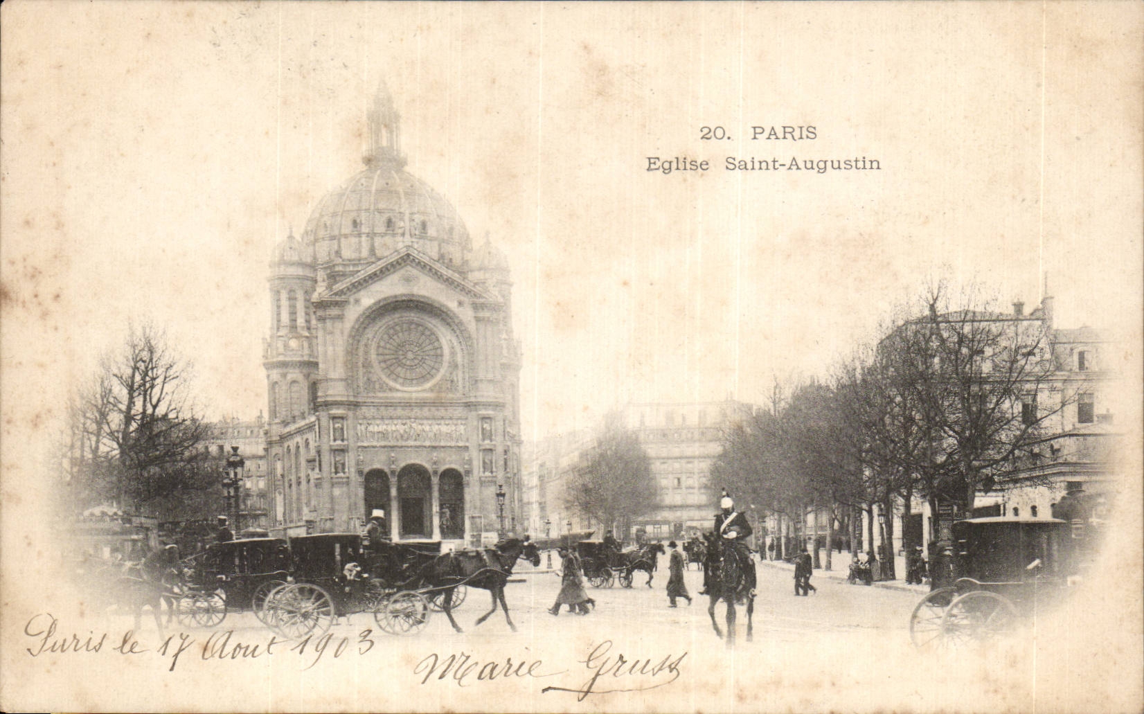 CPA Paris Church Saint Augustin