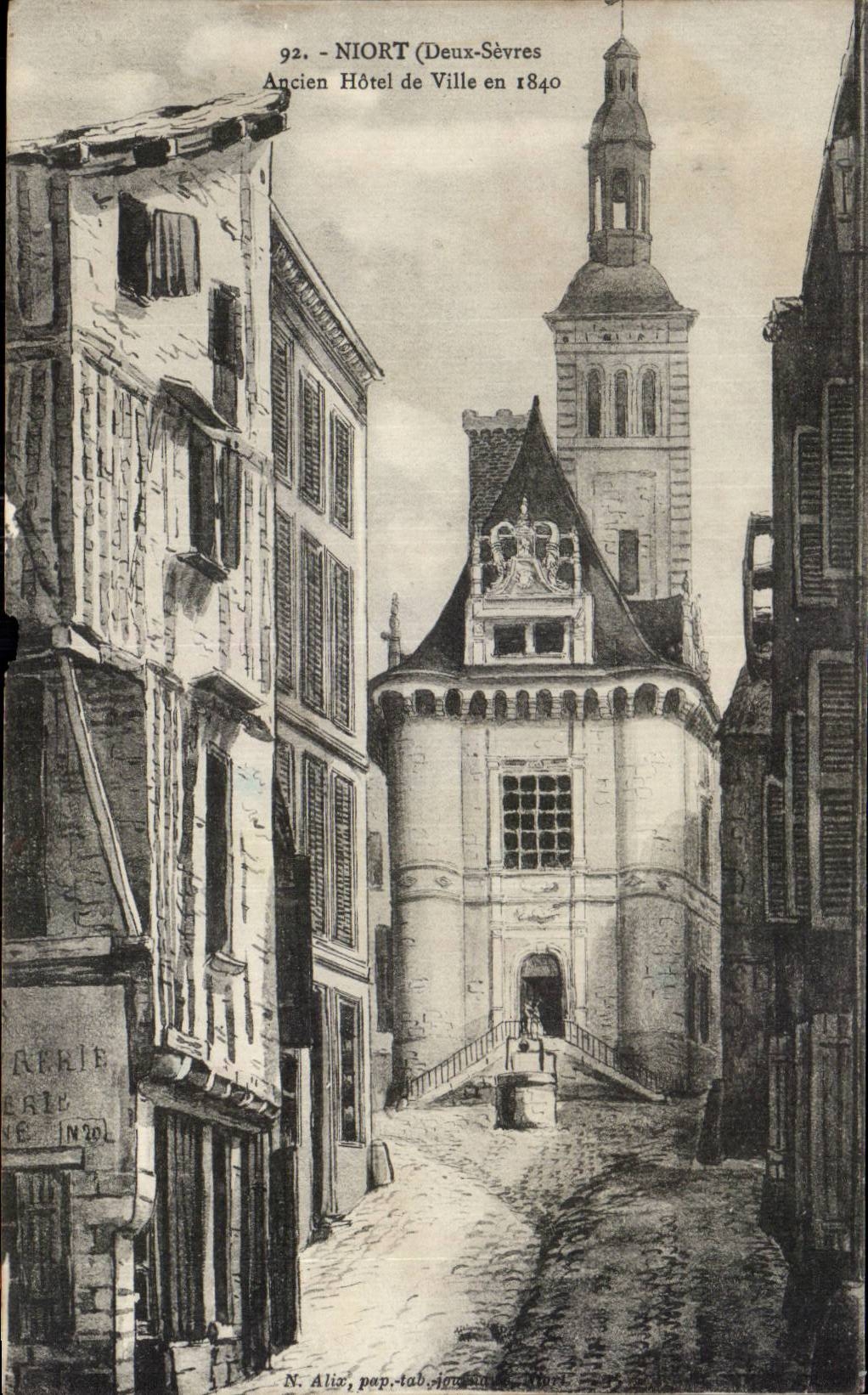 CPA Niort Old town hall in 1840