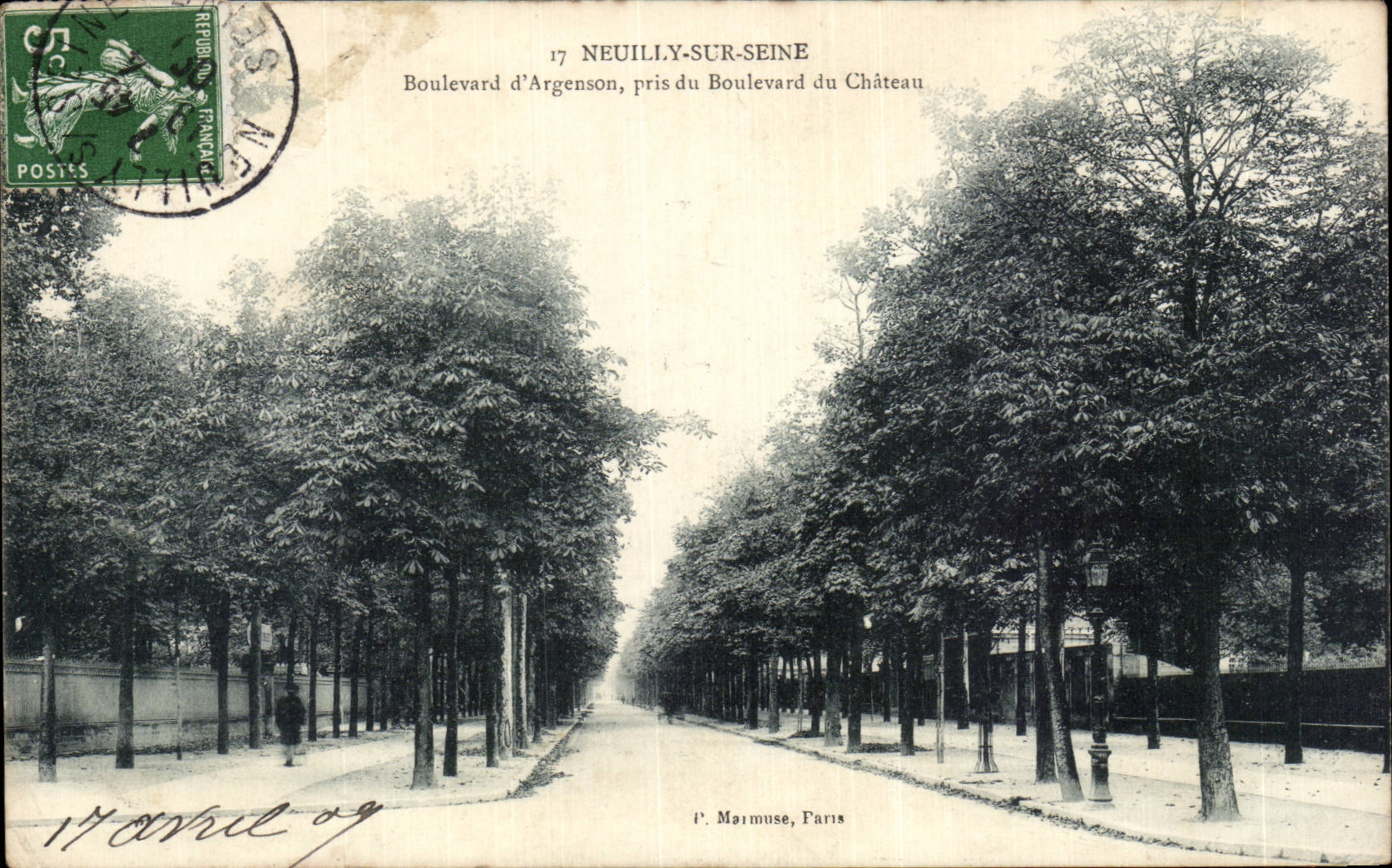 CPA Neuilly sur Seine Boulevard d Argenson pris du boulevard du chateau