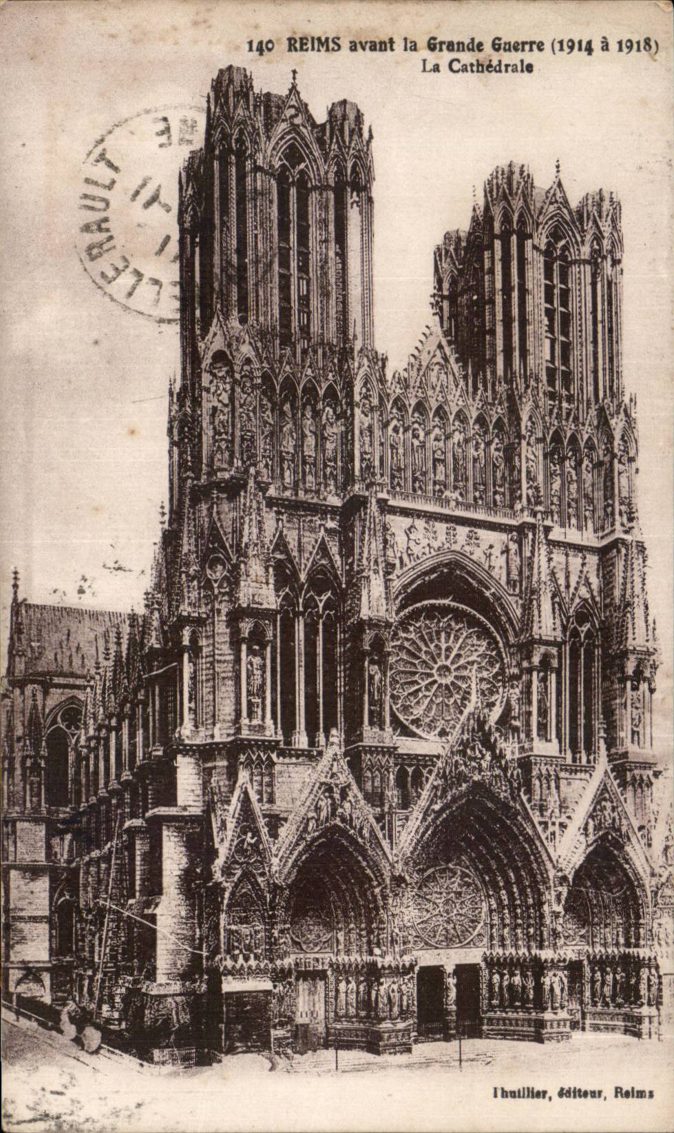 CPA Reims before the war the cathedral