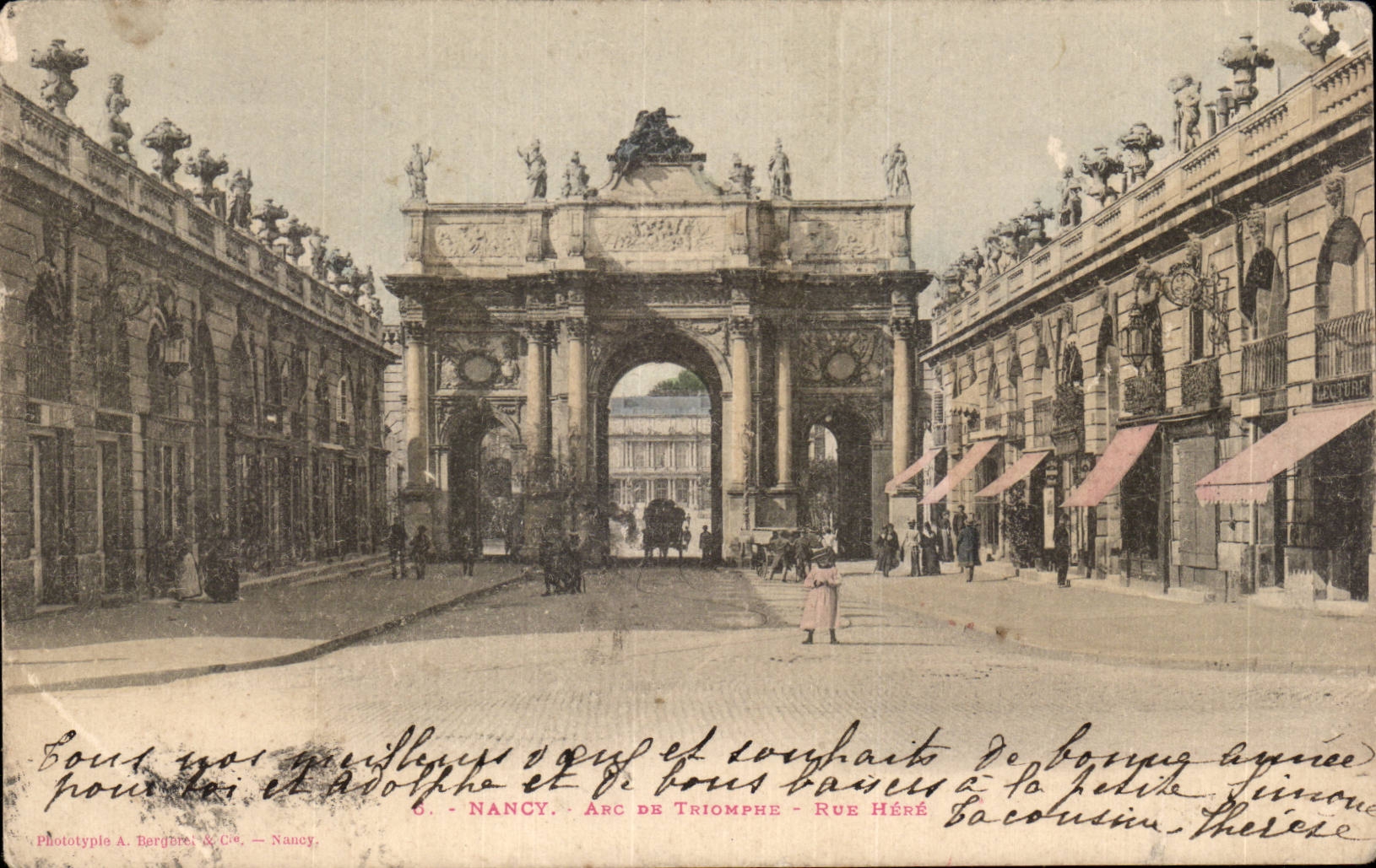 CPA Nancy Arc de triomphe Rue Here