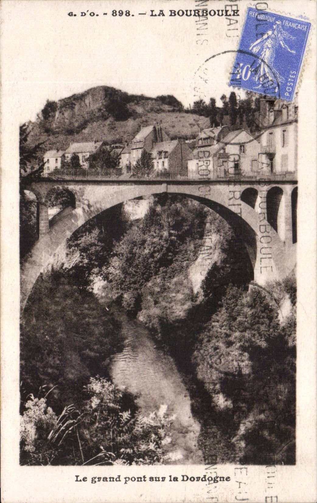 CPA Bourboule the large bridge on the Dordogne