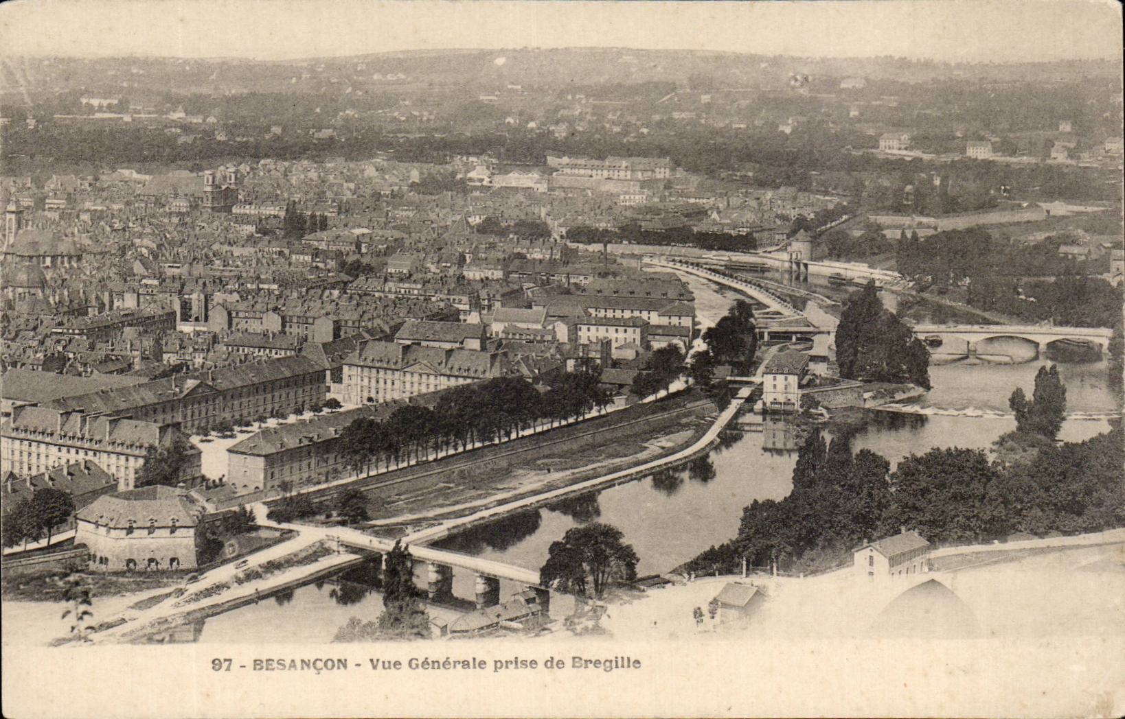 CPA Besancon View taken of Bregille