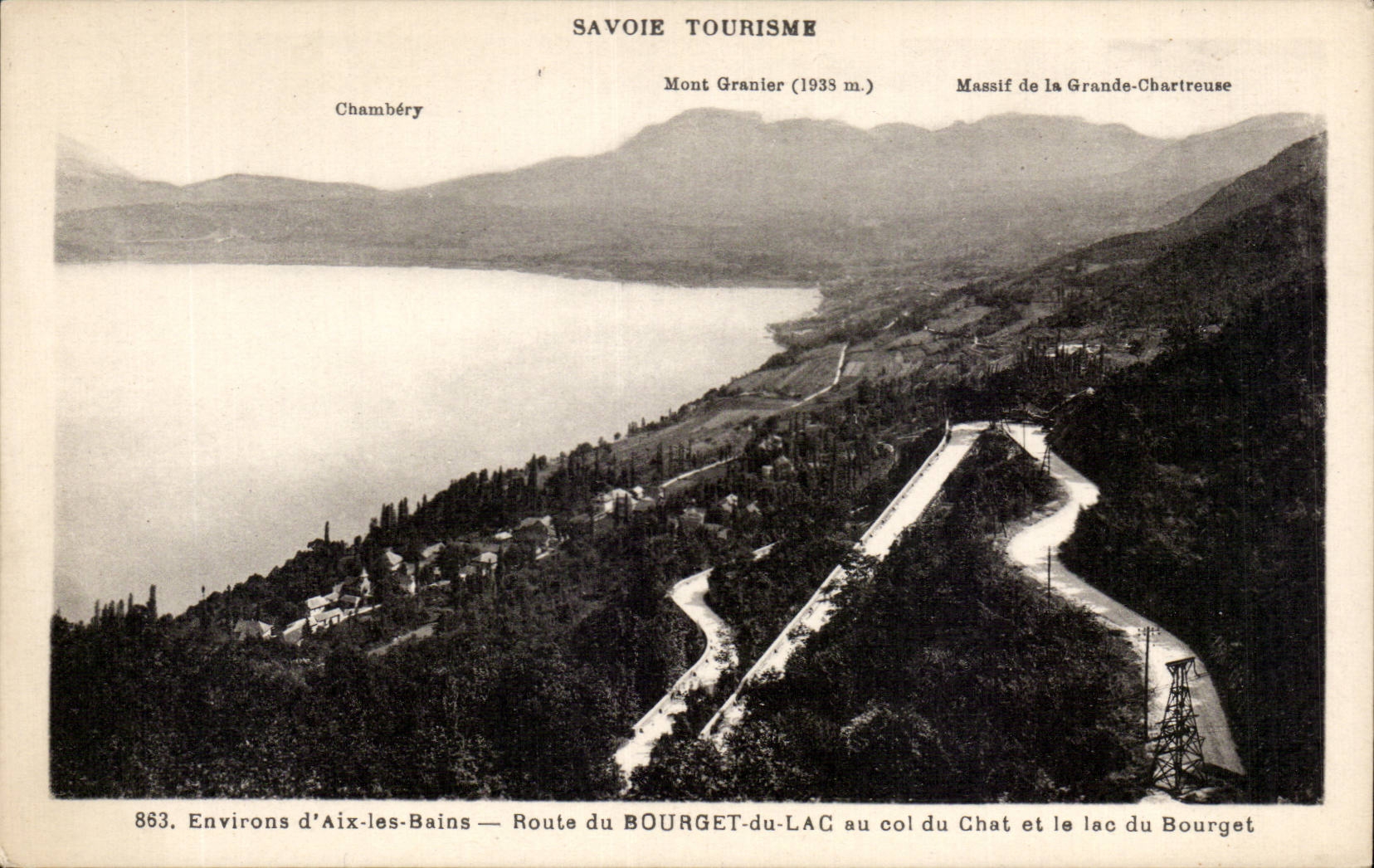 CPA Surroundings Aix les Bains Road of Le Bourget to the collar of the cat and the lake of Le Bourget