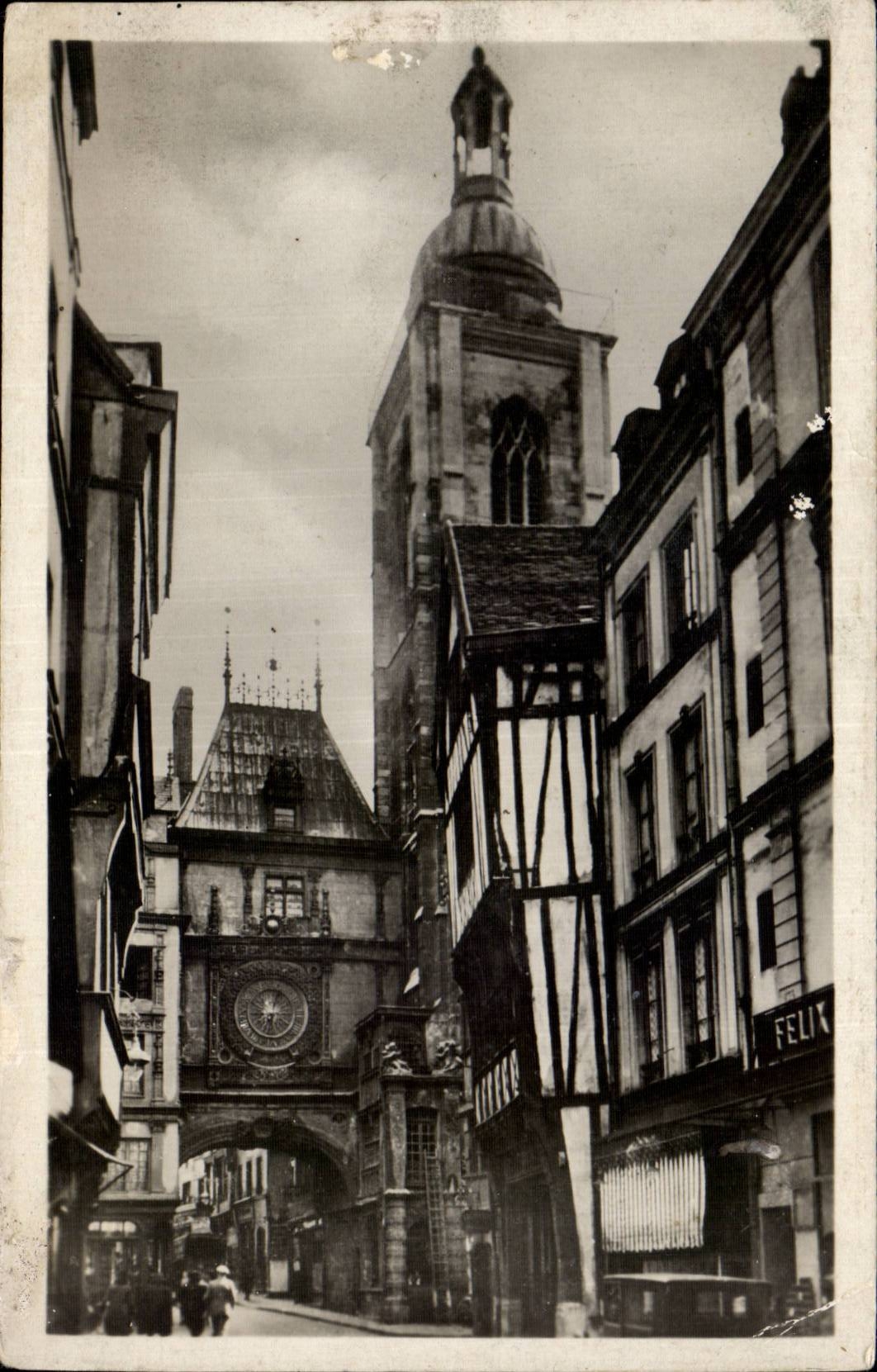 CPA Rouen Belfry the large clock