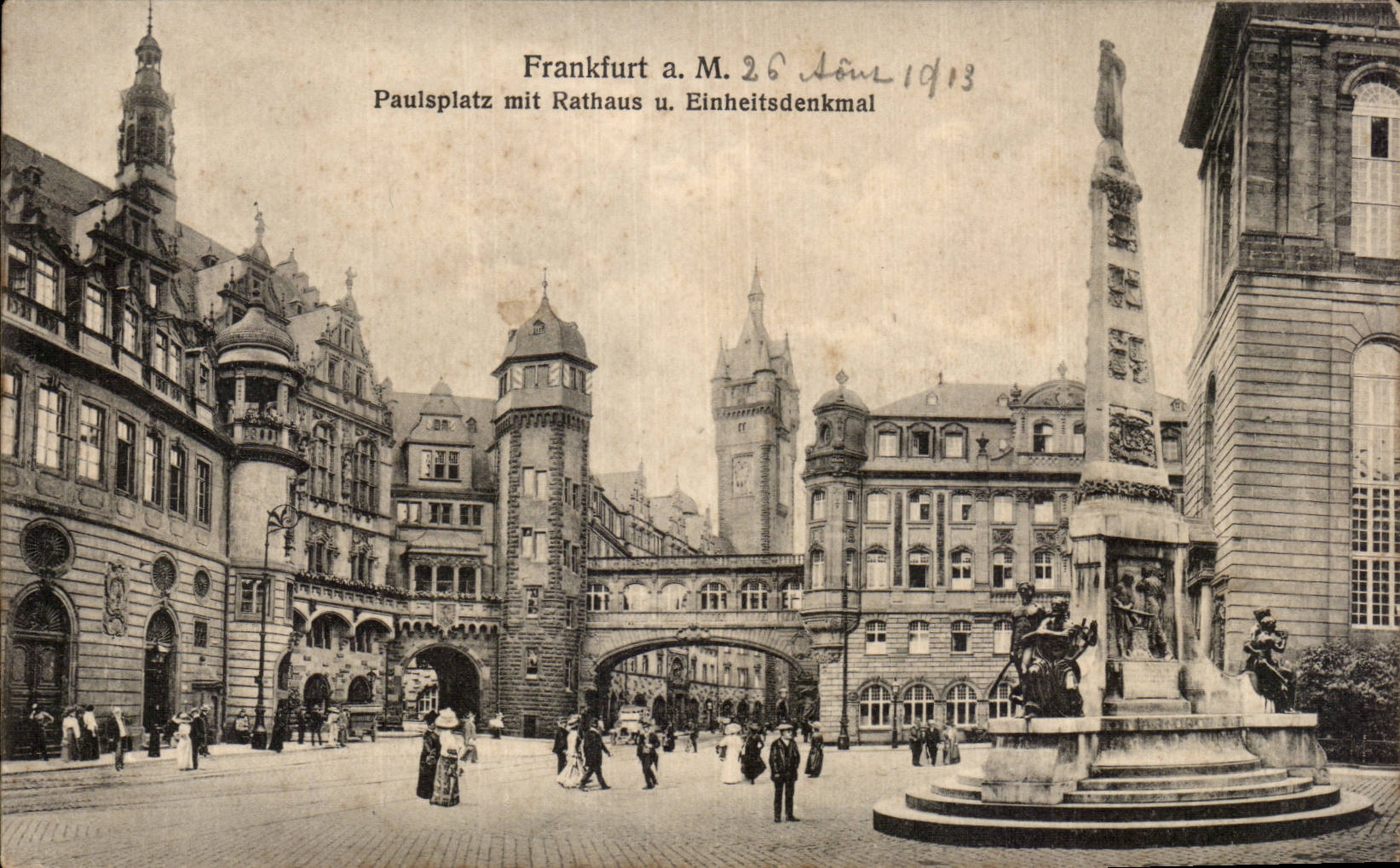 CPA Frankfurt Paulsplatz put Rathaus Einheitsdenkmal