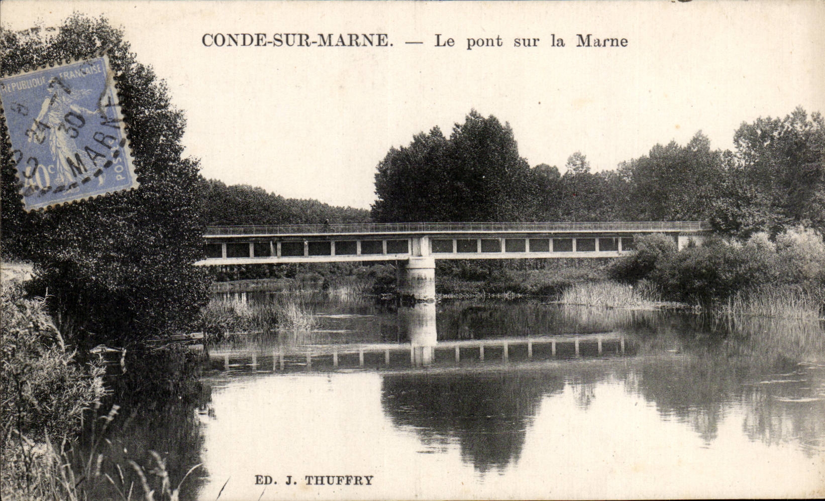 CPA Cop on the Marne the bridge on the Marne