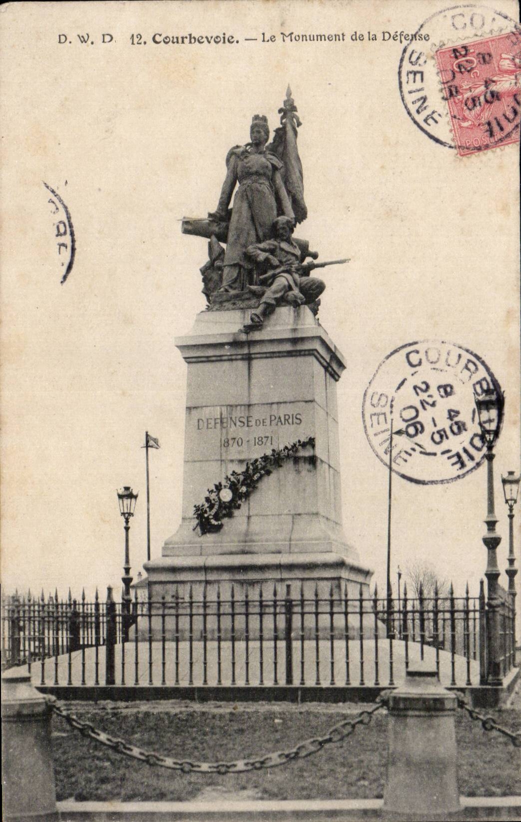 CPA Courbevoie el monumento de la defensa