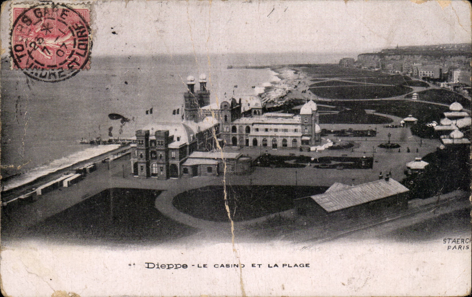 CPA Dieppe el casino y la playa