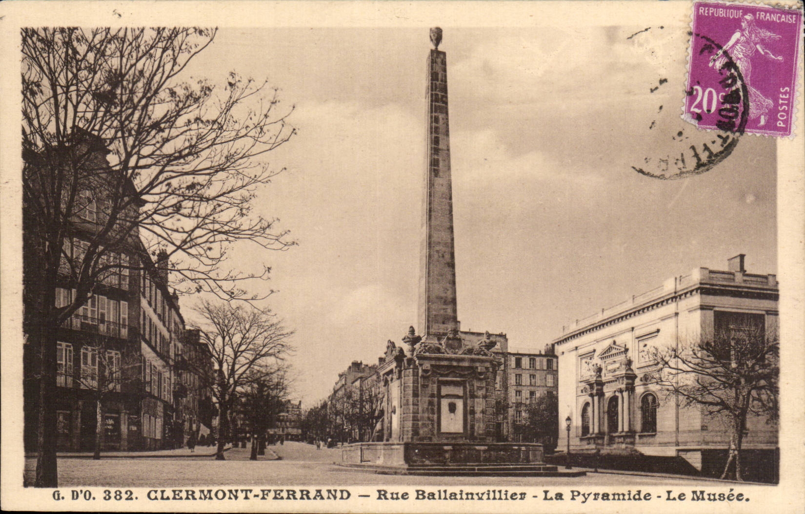 CPA Clermont Ferrand Street Ballainvillier the pyramid the museum