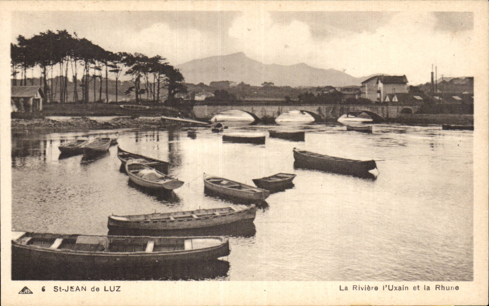 CPA St Jean de Luz the river Uxain and Rhune