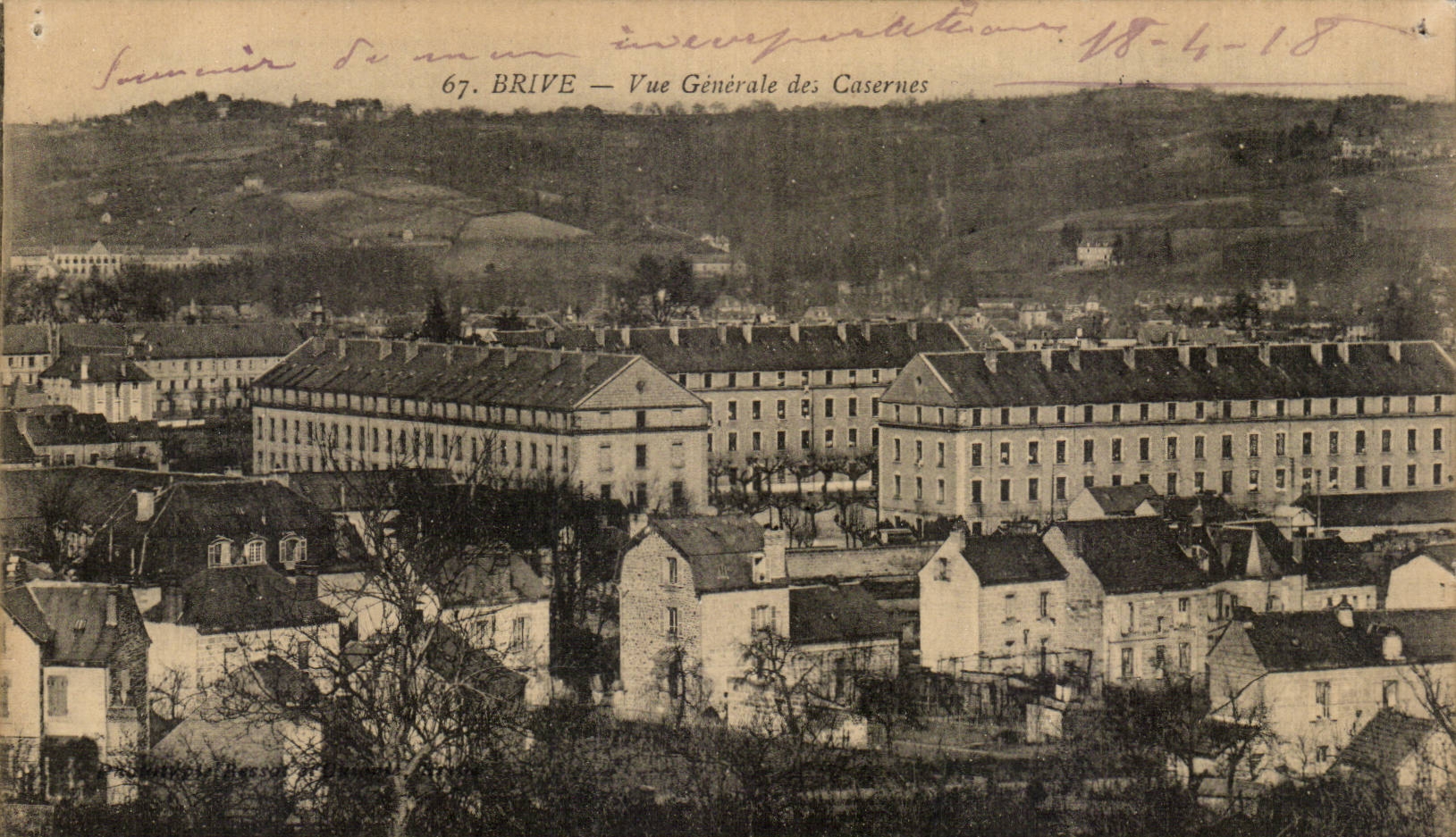 CPA Brive View of the barracks