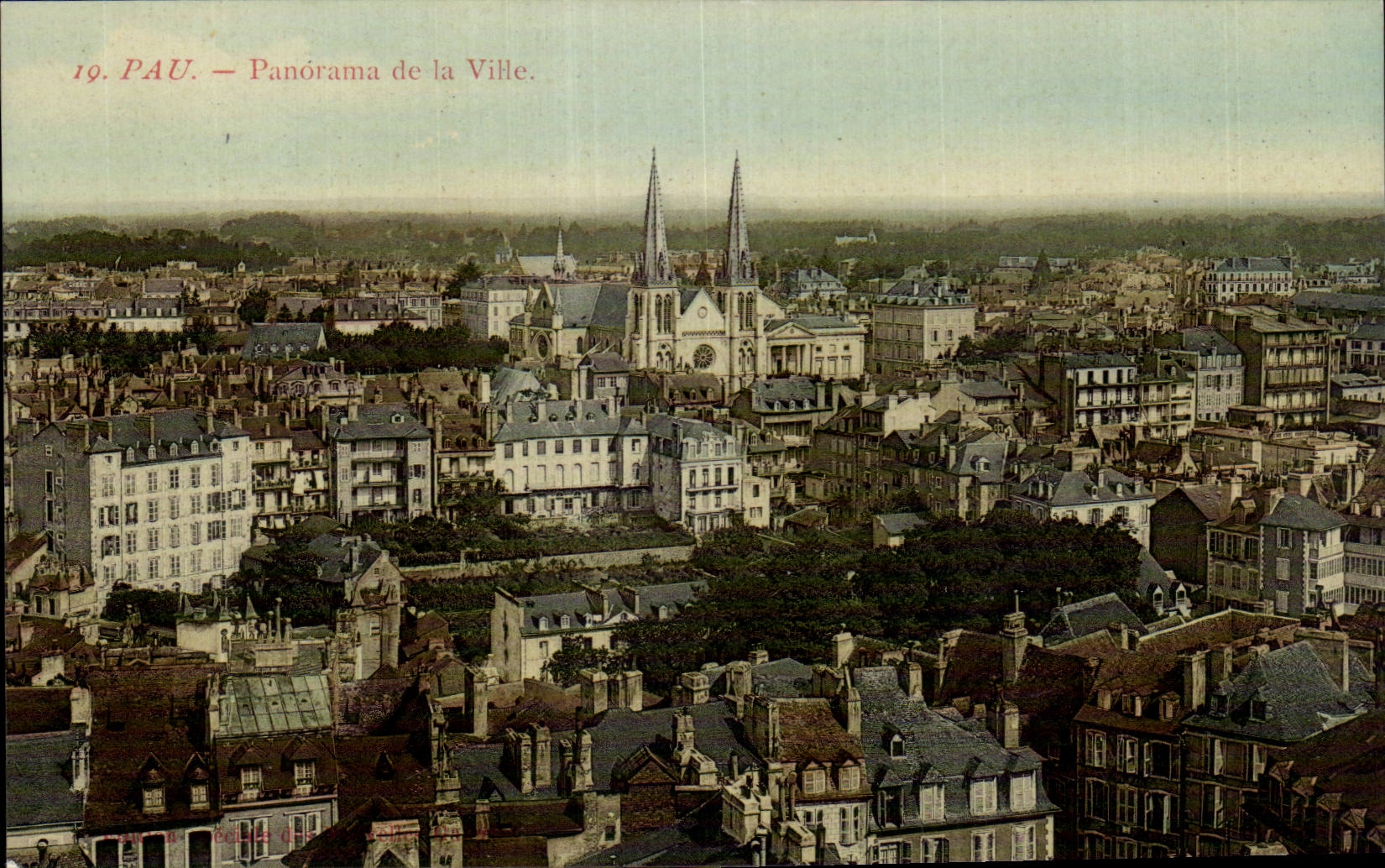 Pau - panorama de la ciudad - CPA