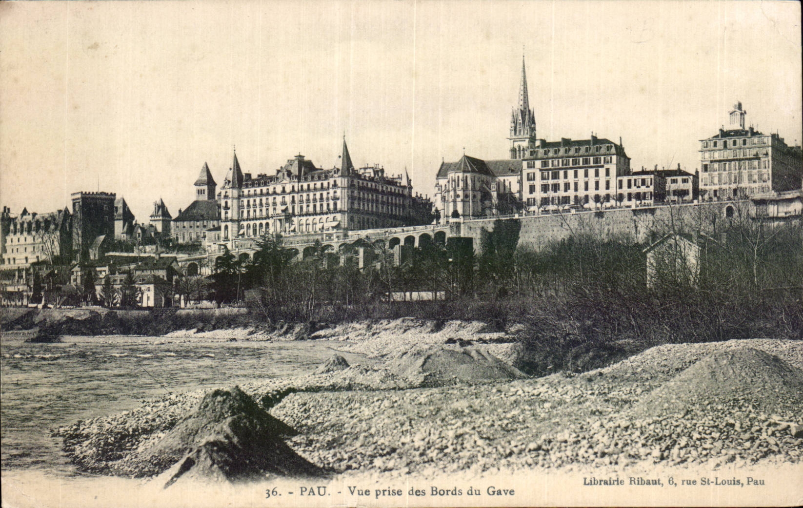 Pau - Seen from of the Edges of Gave - CPA