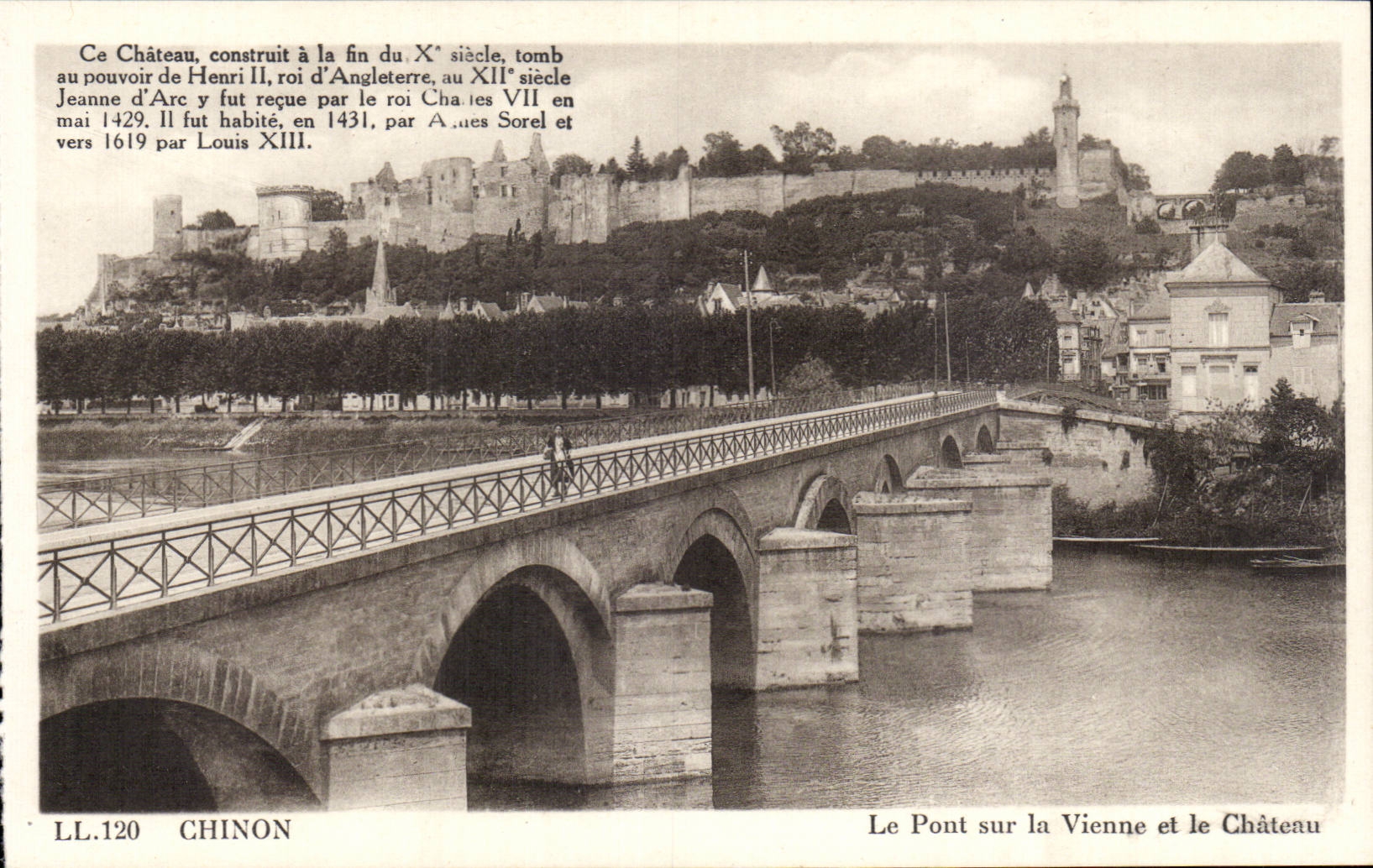 Chinon - the Bridge on Vienna and the Castle - CPA