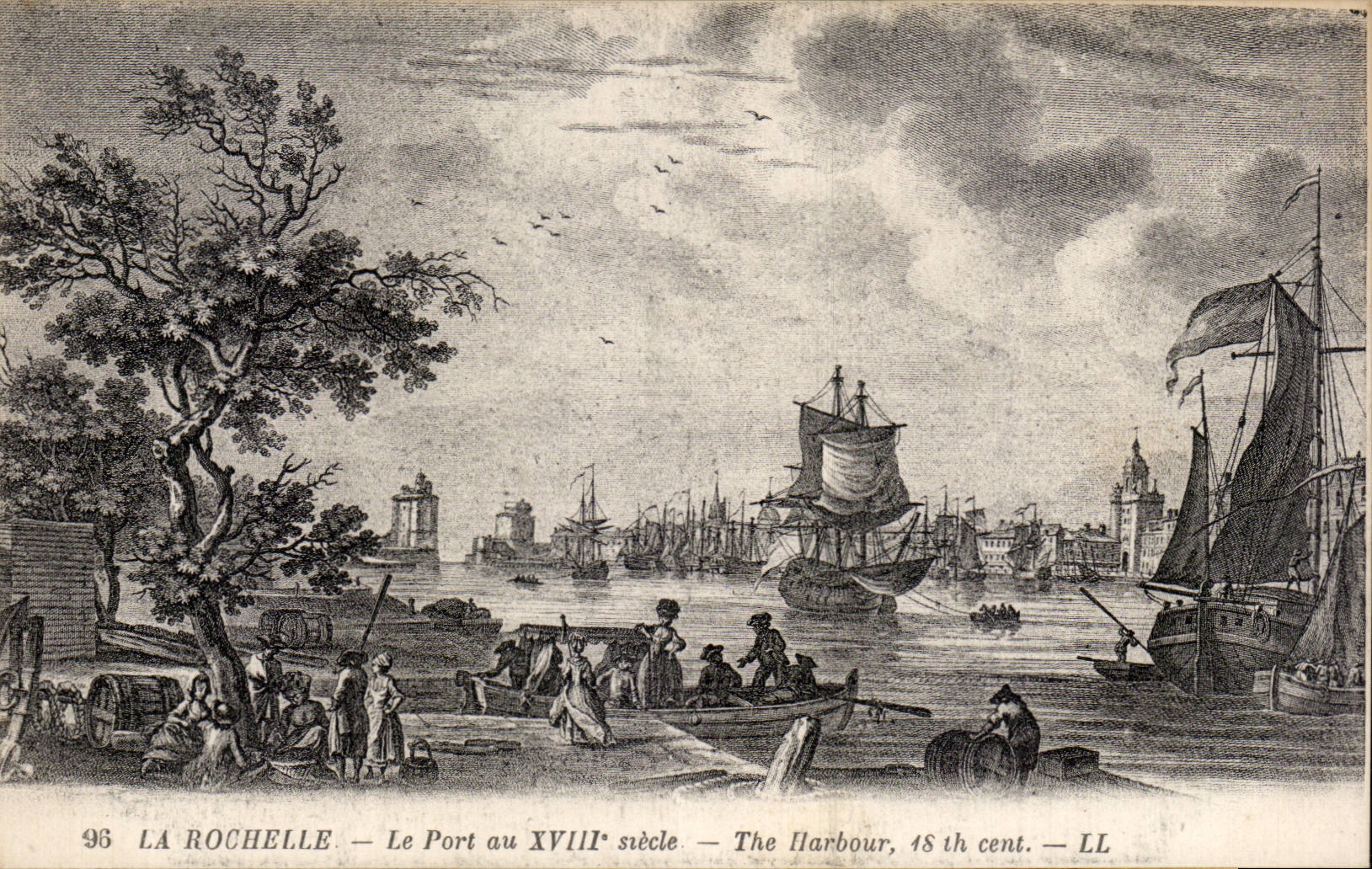 La Rochelle - el puerto en el siglo XVIII - CPA