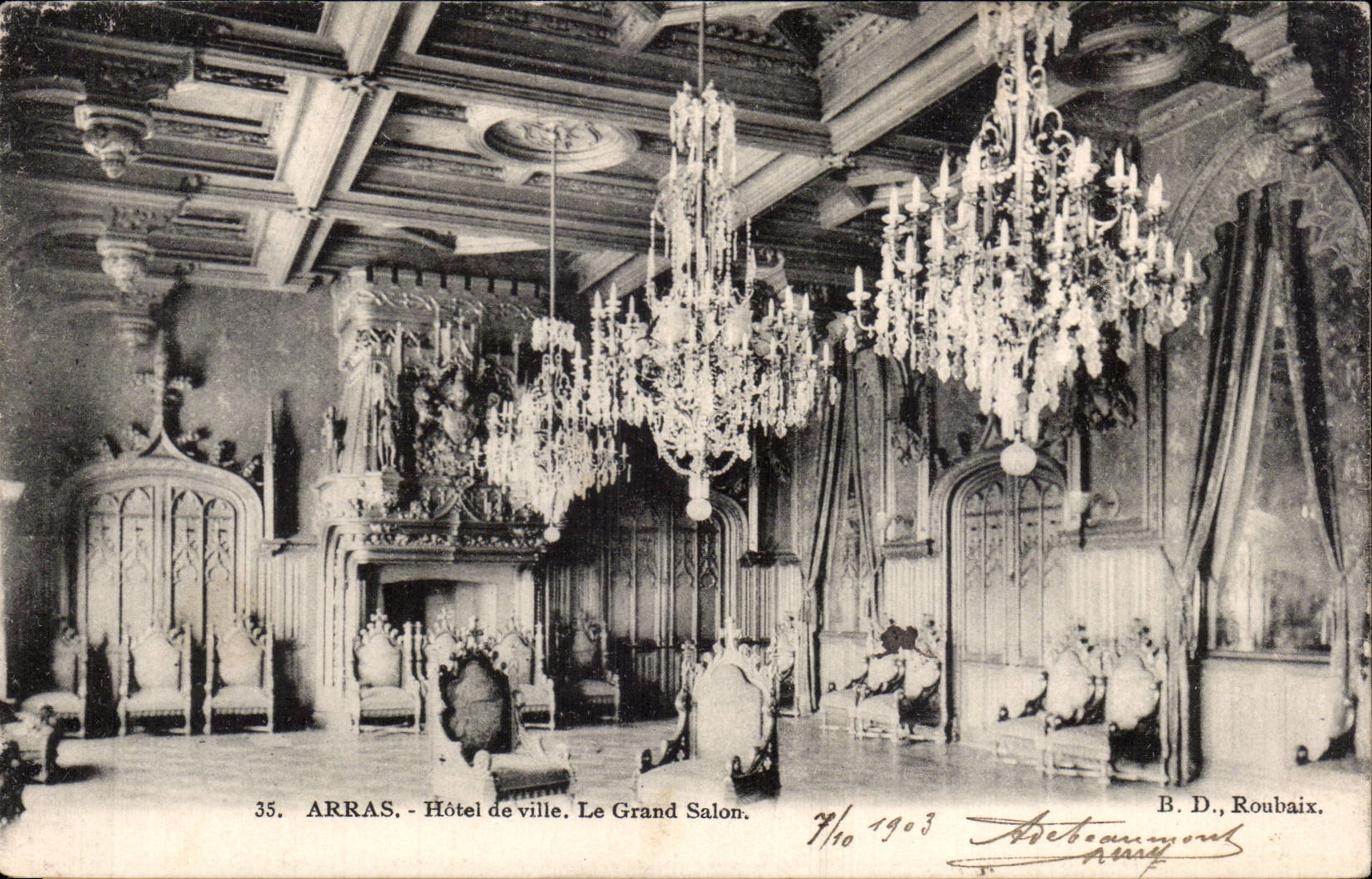 Arras - Hotel de Ville - Grand Salon - CPA 