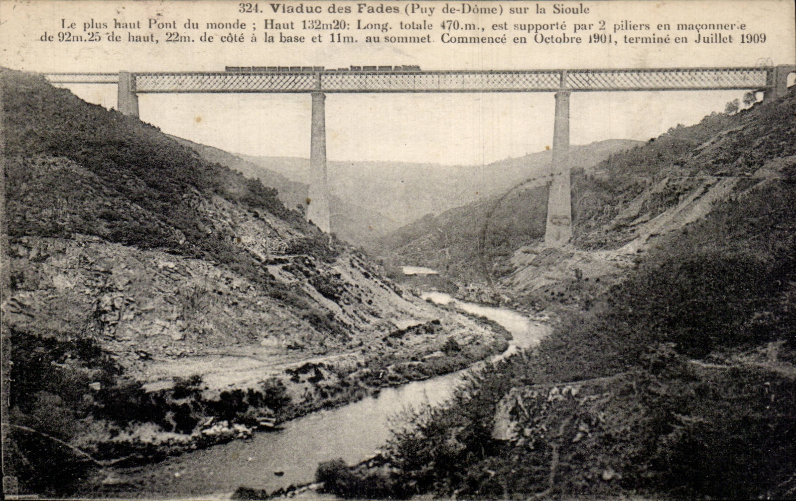 Viaduct of the Insipid ones - on Sioule - CPA