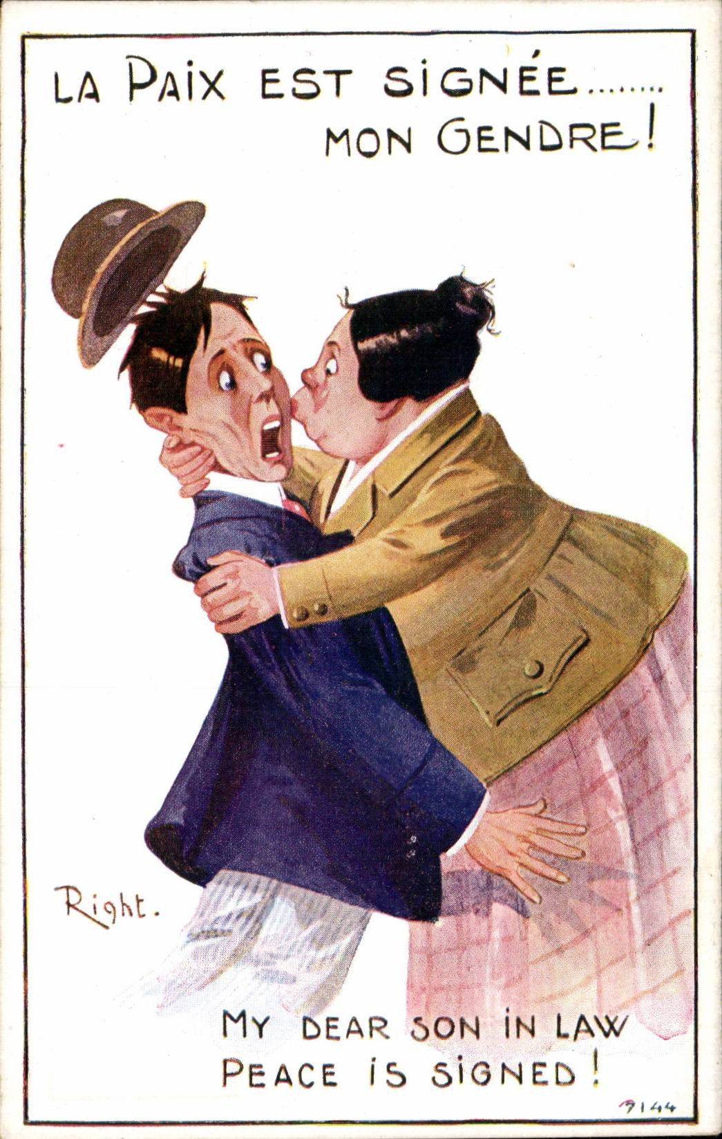 Humour - Illustration - La Paix est SIgnee mon Gendre - CPA 
