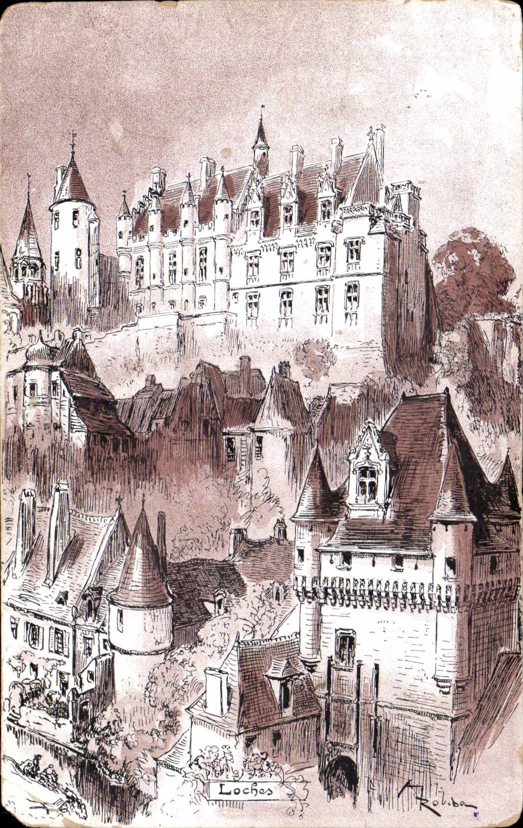 Loaches - Illustration - the Castle - CPA
