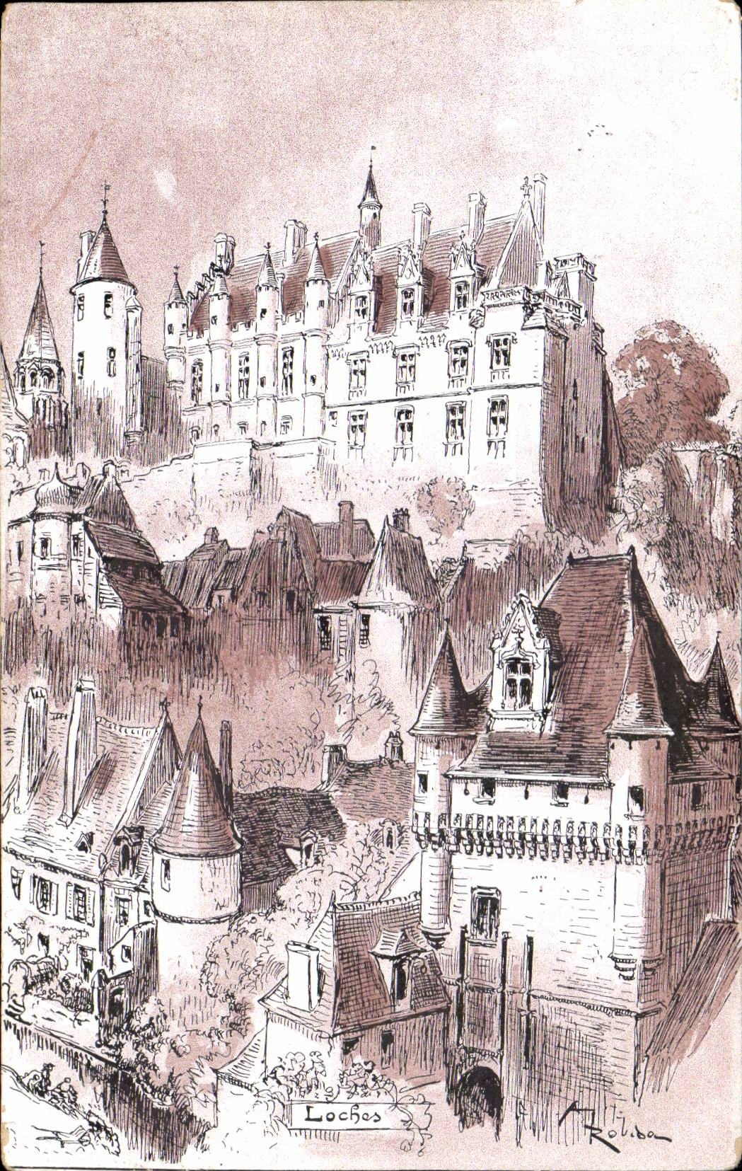 Loaches - Illustration - the Castle - CPA