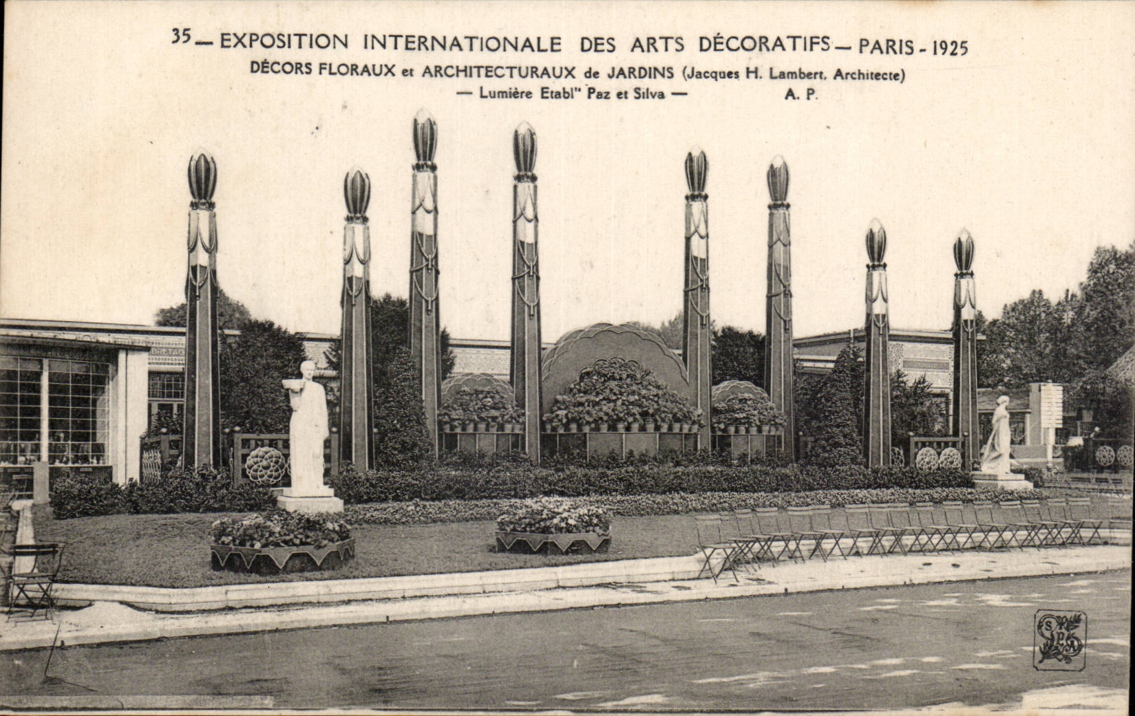CPA Paris Exposition internationale des arts decoratifs 1925 Decors floraux et architecturaux de jardins 