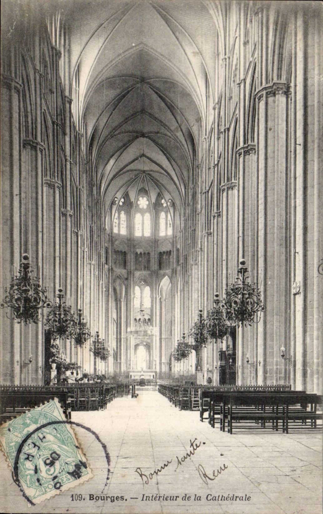 CPA Bourges interior de la catedral