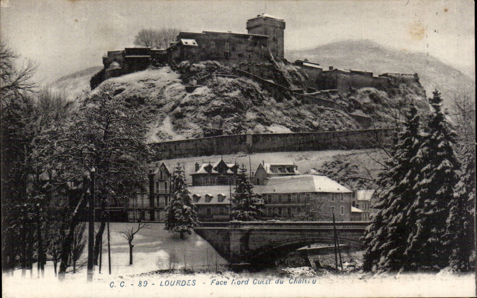 Lourdes - Northern Face of the Castle - CPA