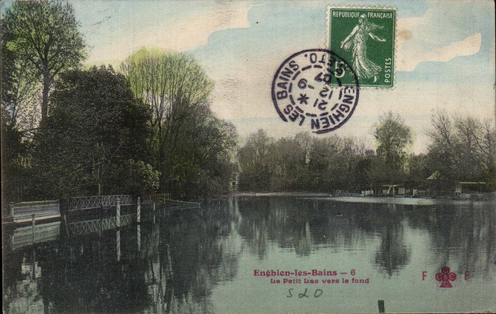 Enghien les Bains - the Small Lake towards the bottom - CPA