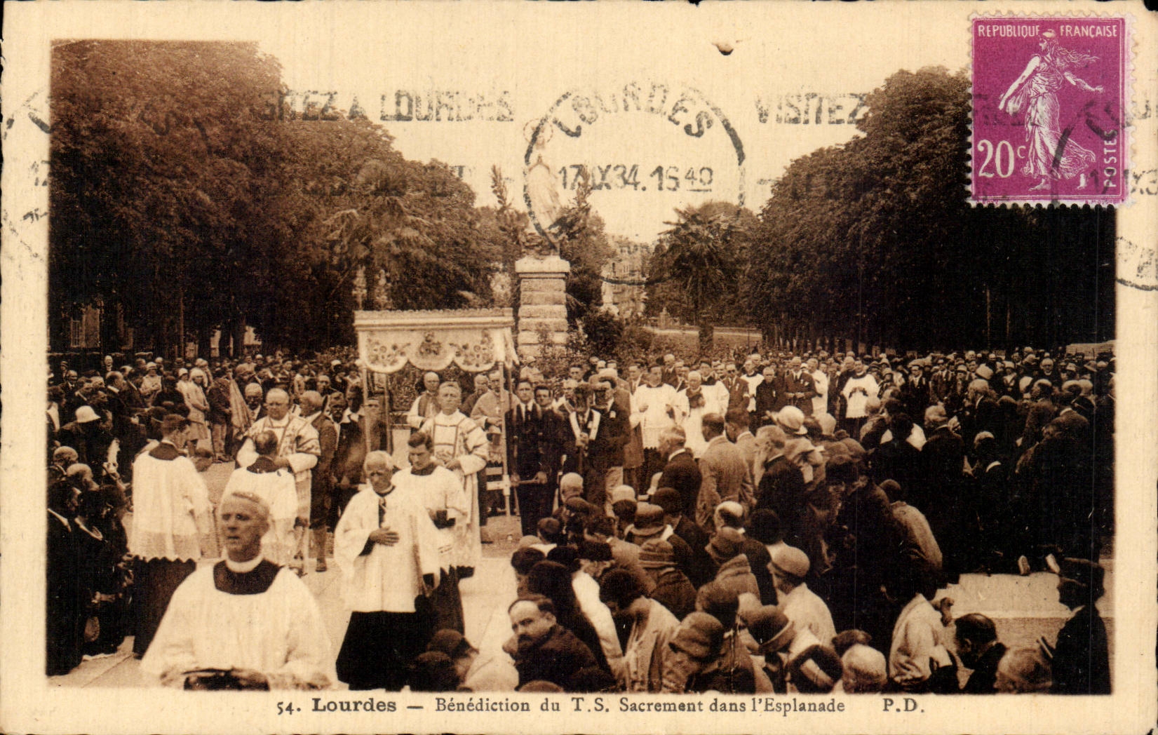 Lourdes - Blessing of T S Sacrament in Esplanade - CPA