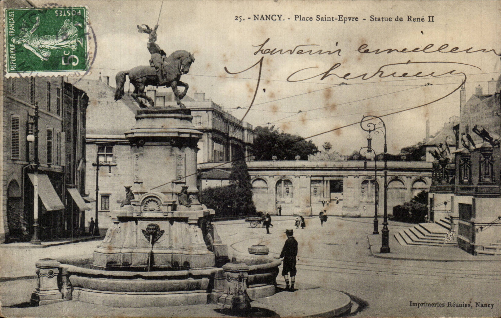 Nancy - Place Saint Epvre - Statue de Rene II - CPA