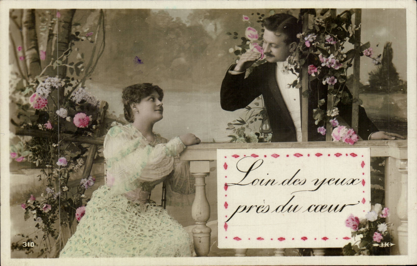 Fantasy - Couple - Far from the eyes close to the heart - CPA