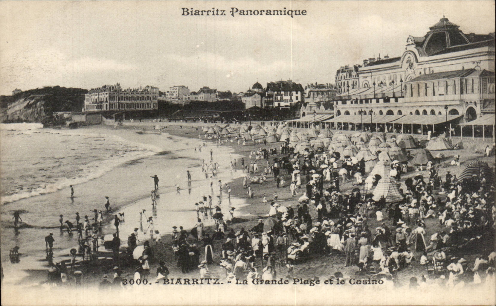 CPA Biarritz la grande plage et le casino