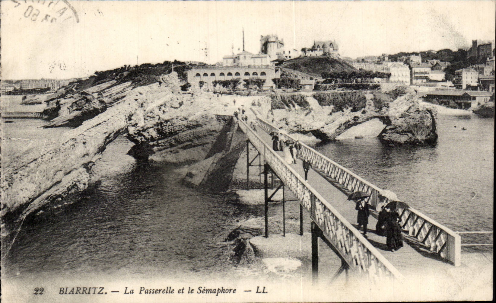 CPA Biarritz the footbridge and the semaphore