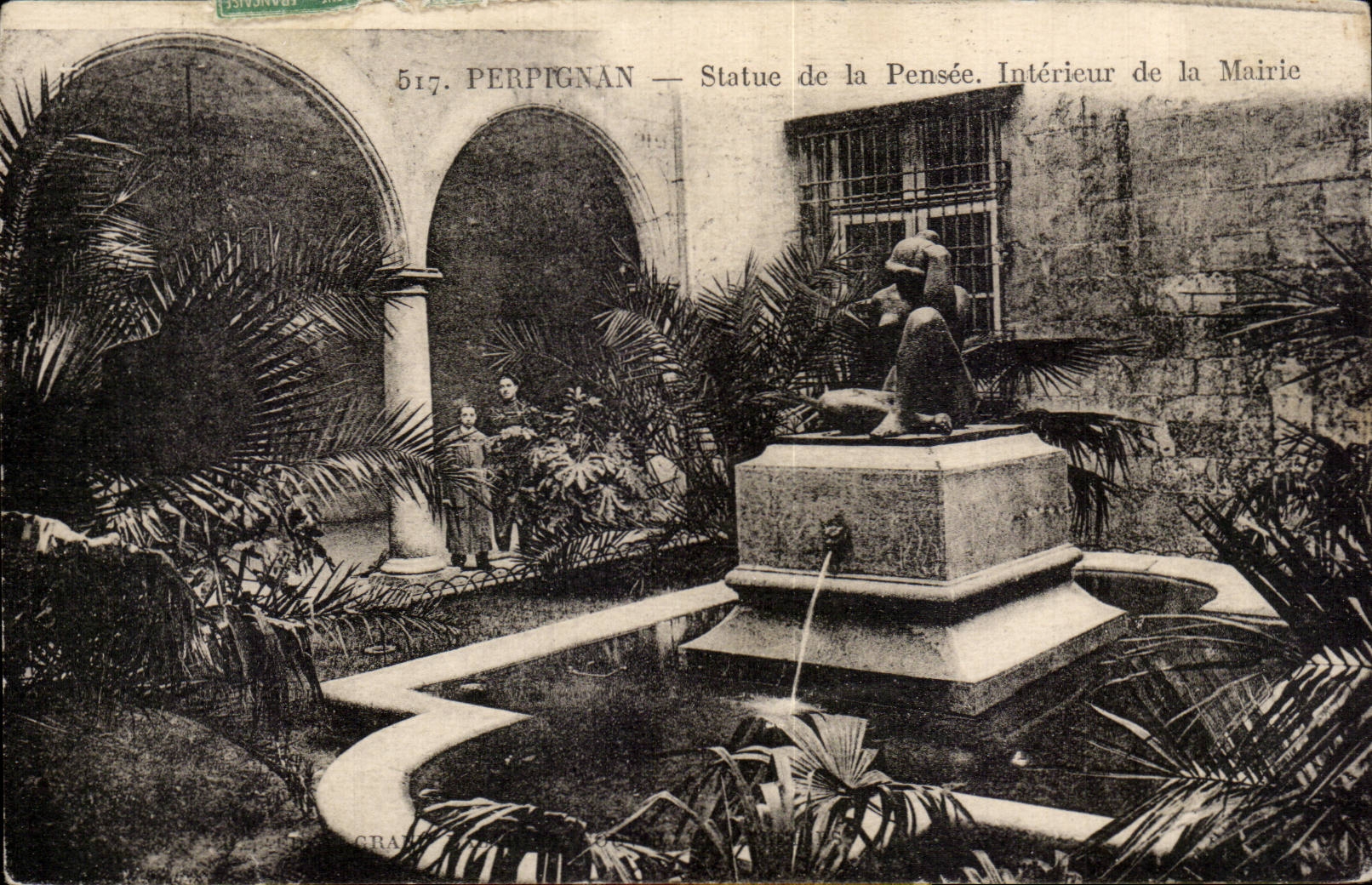 CPA Perpignan Statue of the thought Interior of the town hall