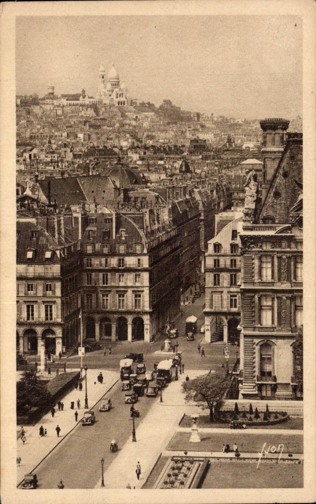 CPA Paris Place des Pyramides Butte Montmartre et Sacre Coeur 
