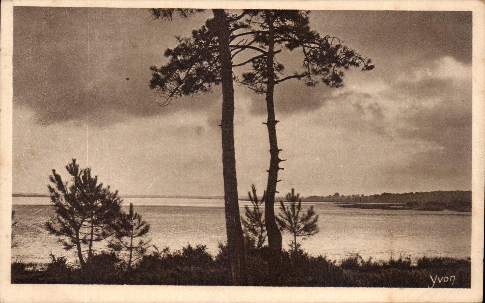 CPA Moors Evening storm on pond Aureilhan close Mimizan