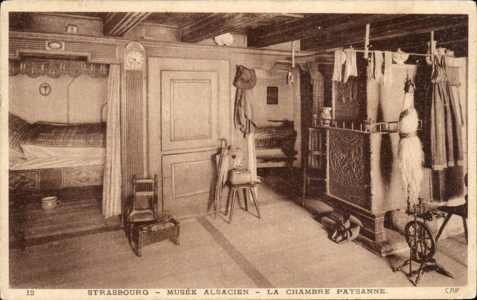 CPA Strasbourg Alsatian Museum the peasant room