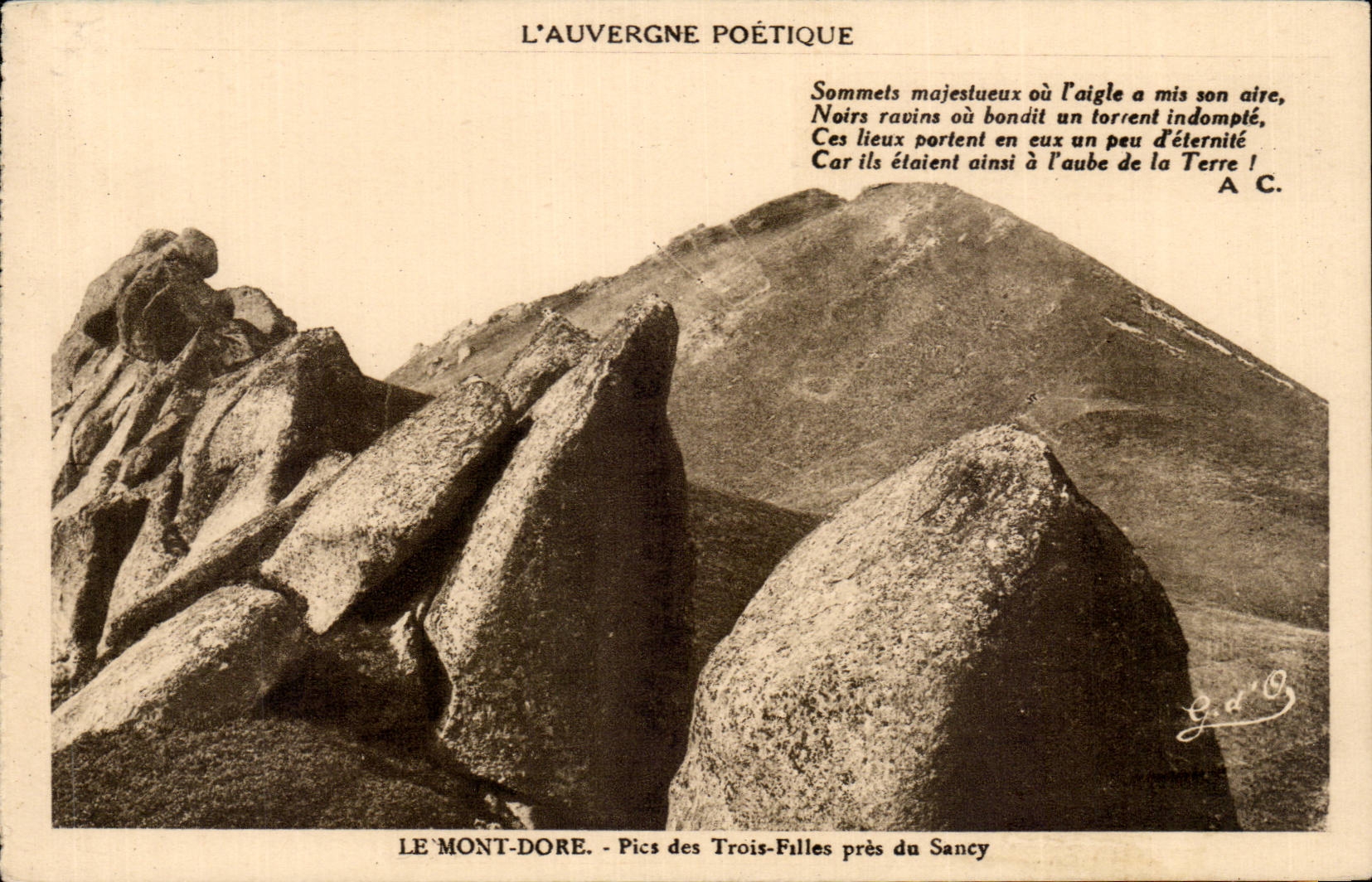 CPA the Mount Gilds Peaks of the three girls close to Sancy