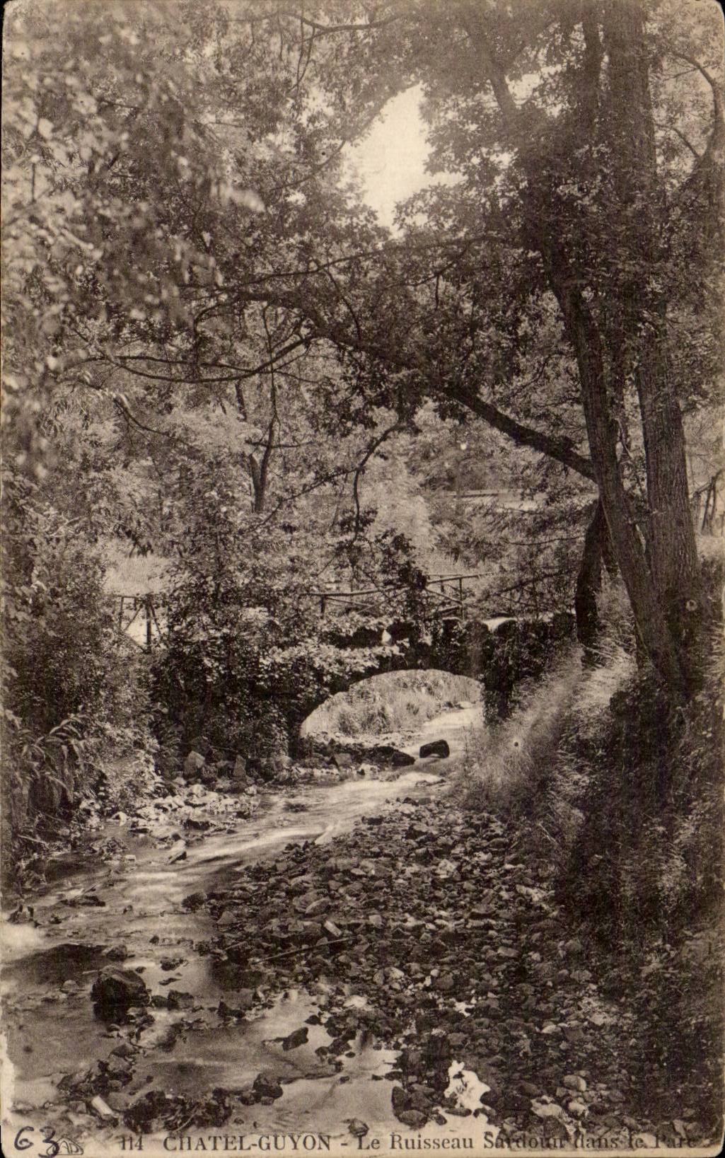 CPA Chatel Guyon el arroyo de Sardoun en el parque