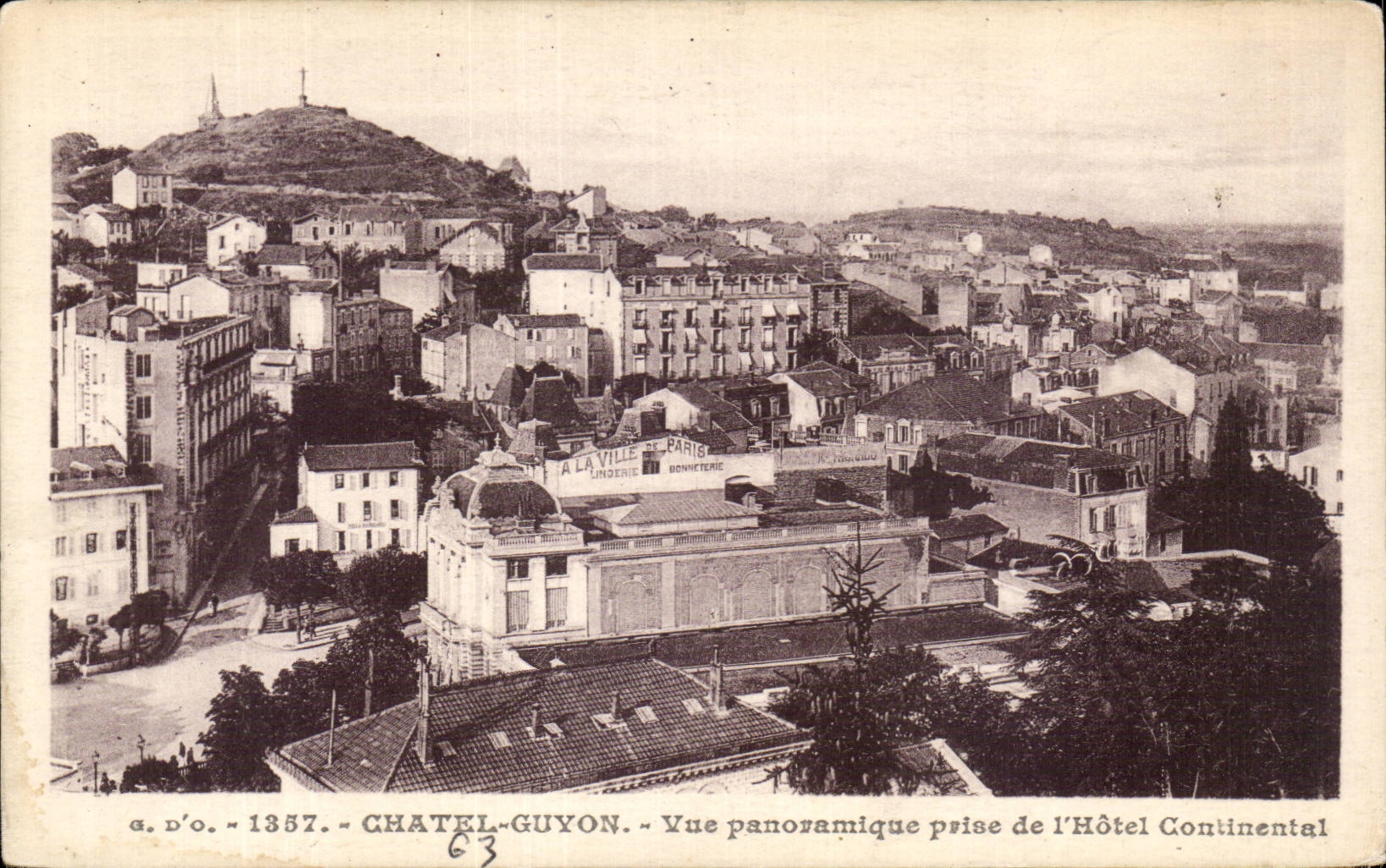Opinion panorAmica de CPA Chatel Guyon tomada de hotel continental