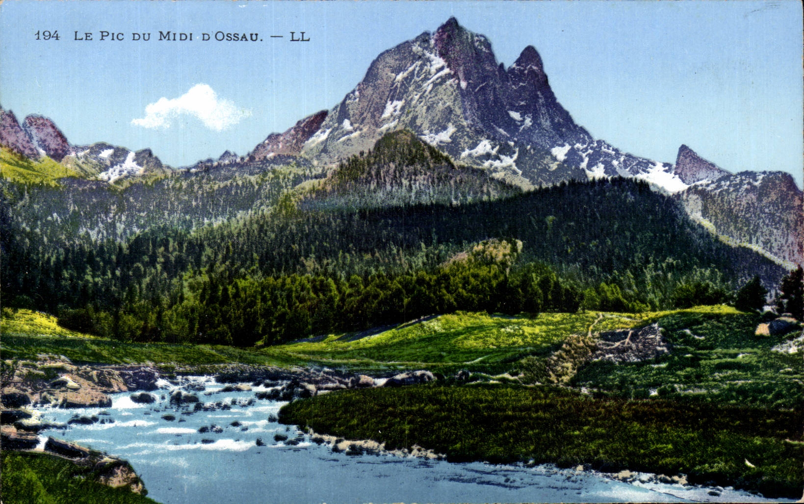 CPA the Pyrenees the peak of midday Ossau