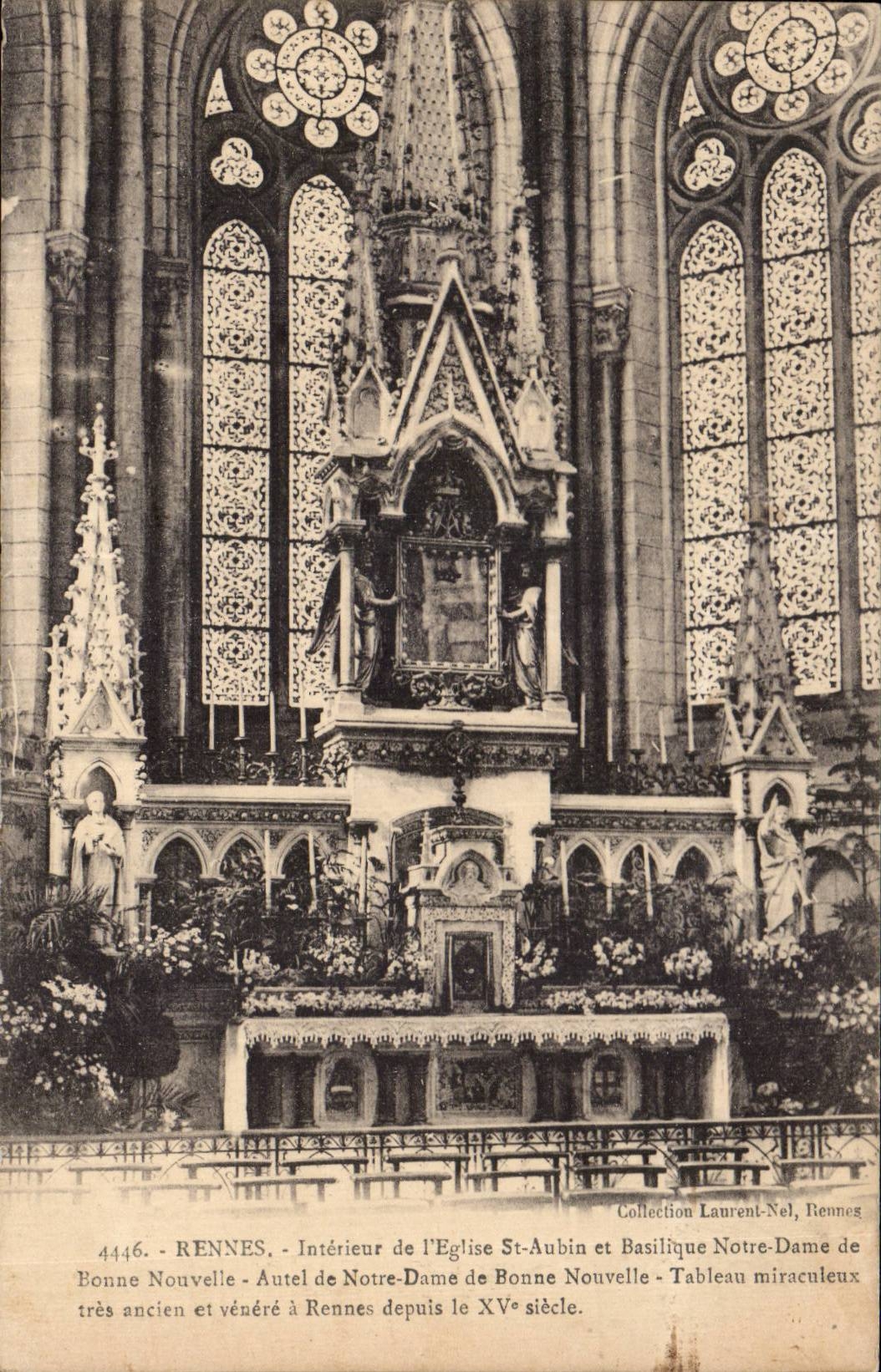 CPA Interior Rennes of church St Aubin and Notre Dame basilica of Good news