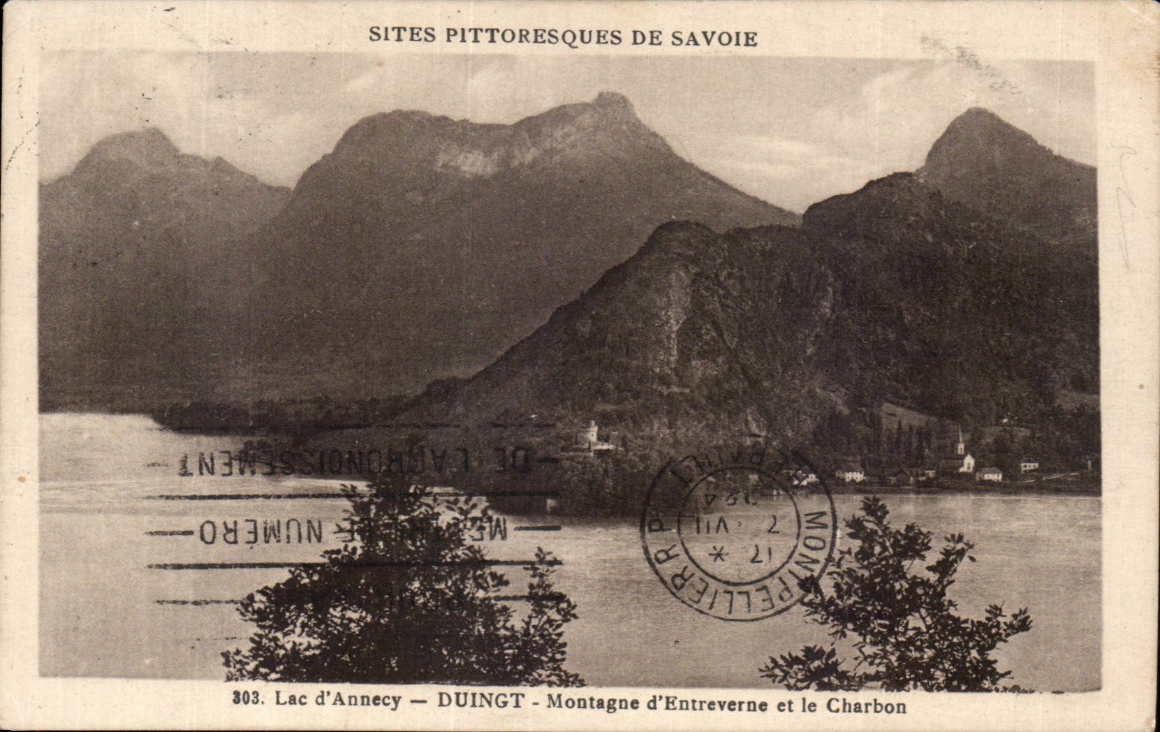CPA Lake Annecy Duingt Mountain Entreverne and coal