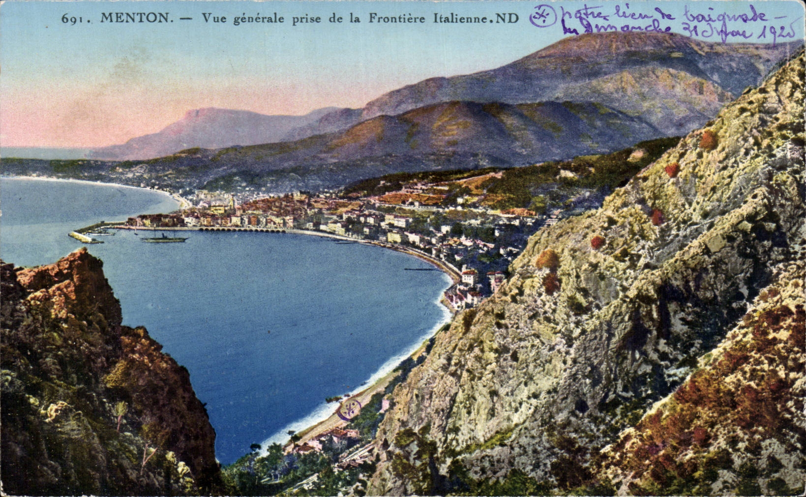 CPA Menton View taken Italian border