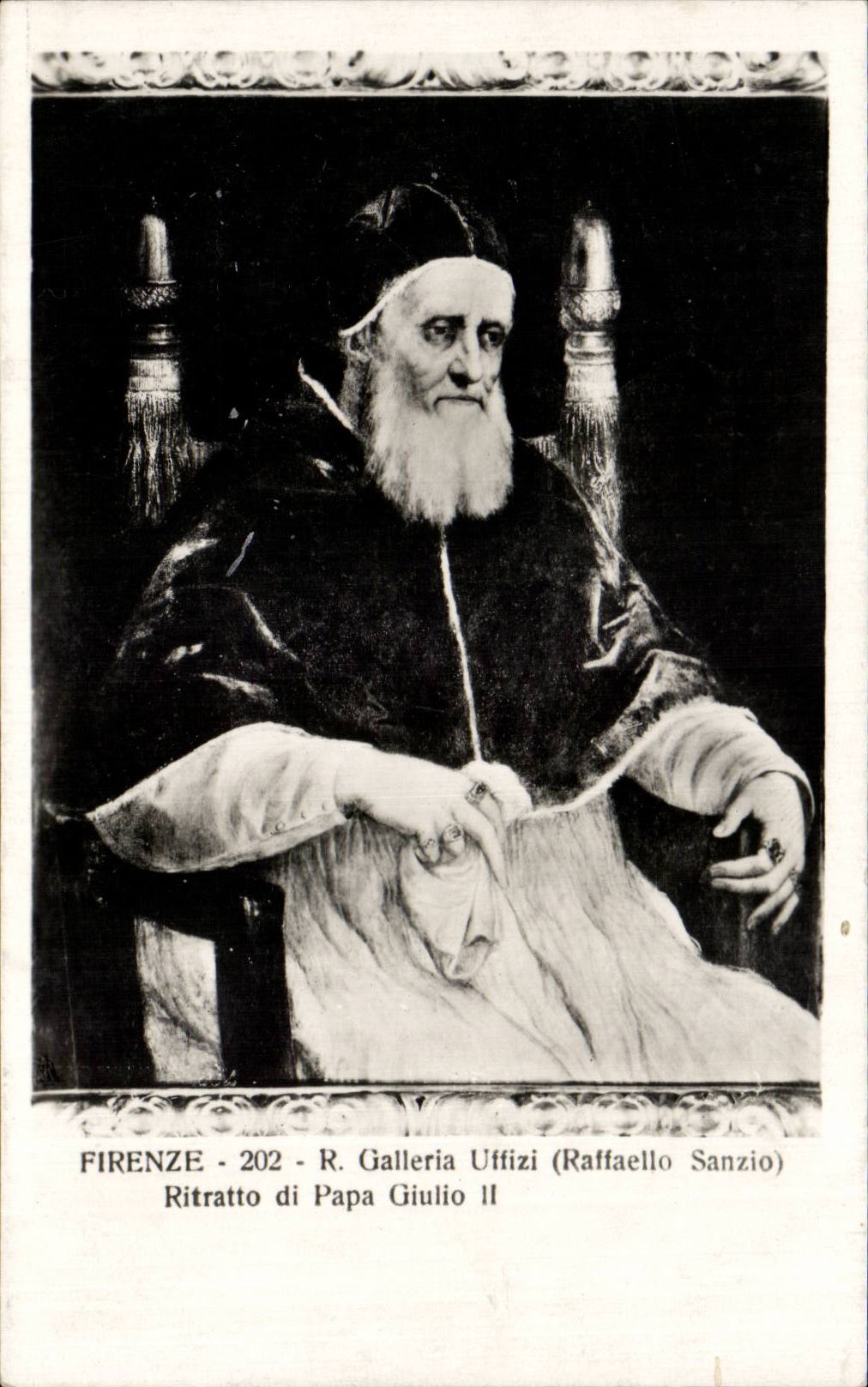 CPA Italy Italia Firenze Galleria Uffizi Riratto di Papa Giulio II