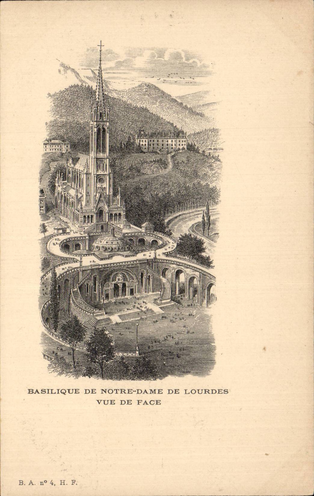 CPA Basilica of Nd of Lourdes Front view