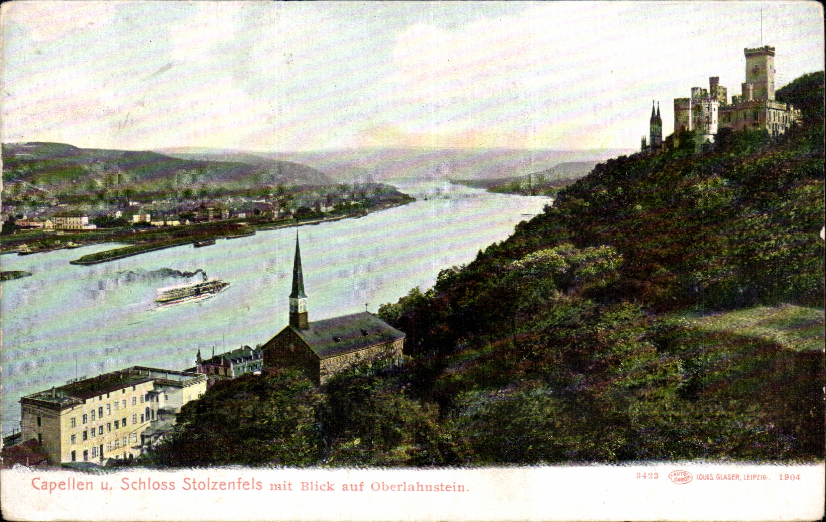 CPA Capellen U Schloss Stolzenfels put blick auf Oberlahnstein