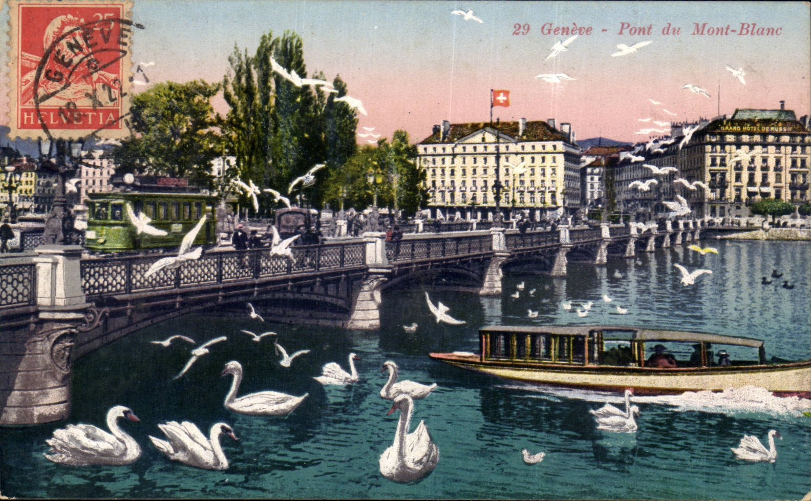 CPA Geneva Bridge of Mont Blanc