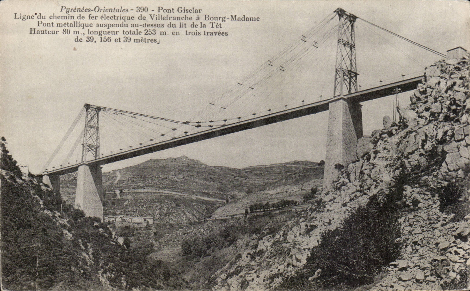 CPA Pont Gisclair Ligne of the electric railroad of Villefranche has Bourg Madam
